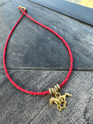 Golden horse necklace (choker)