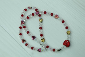 Red sparkle heart necklace