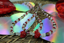 Load image into Gallery viewer, Red sparkle heart necklace