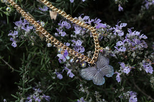 Butterfly necklace (purple)