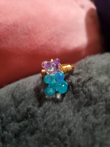Purple and blue gummybear ring