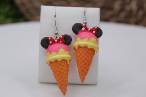 Mini mouse ice cream earrings