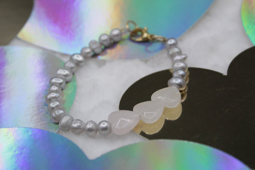 Rose quartz heart bracelet