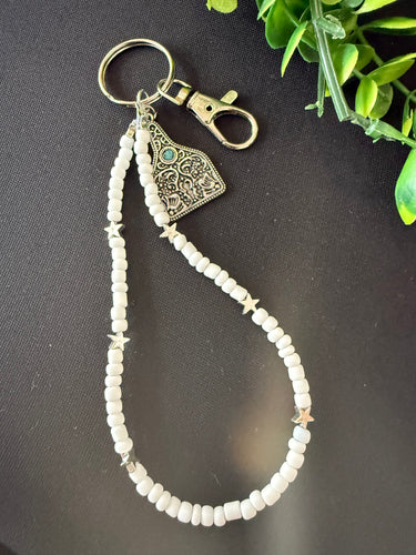 Cow tag keychain