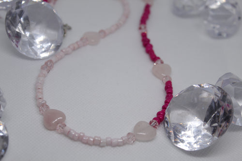 Rose quartz heart necklace