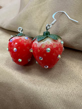 Load image into Gallery viewer, Sparkle strawberry earrings