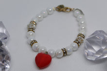 Load image into Gallery viewer, Bright red heart bracelet