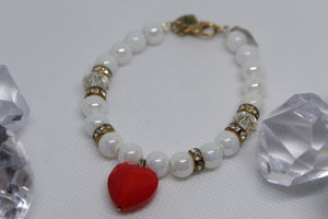 Bright red heart bracelet