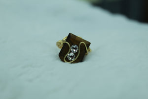 Tiger eye ring/ Swarovski