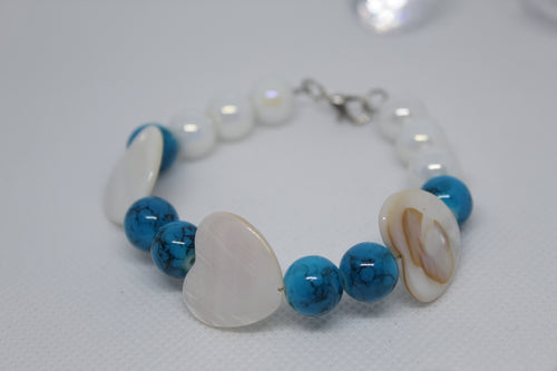 Blue heart bracelet