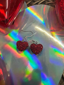 Mini sparkle heart earrings