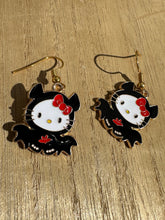 Load image into Gallery viewer, Hello kitty Halloween earrings