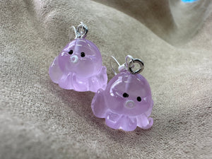 Glow in the dark octopus earrings