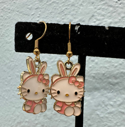Hello kitty bunny earrings