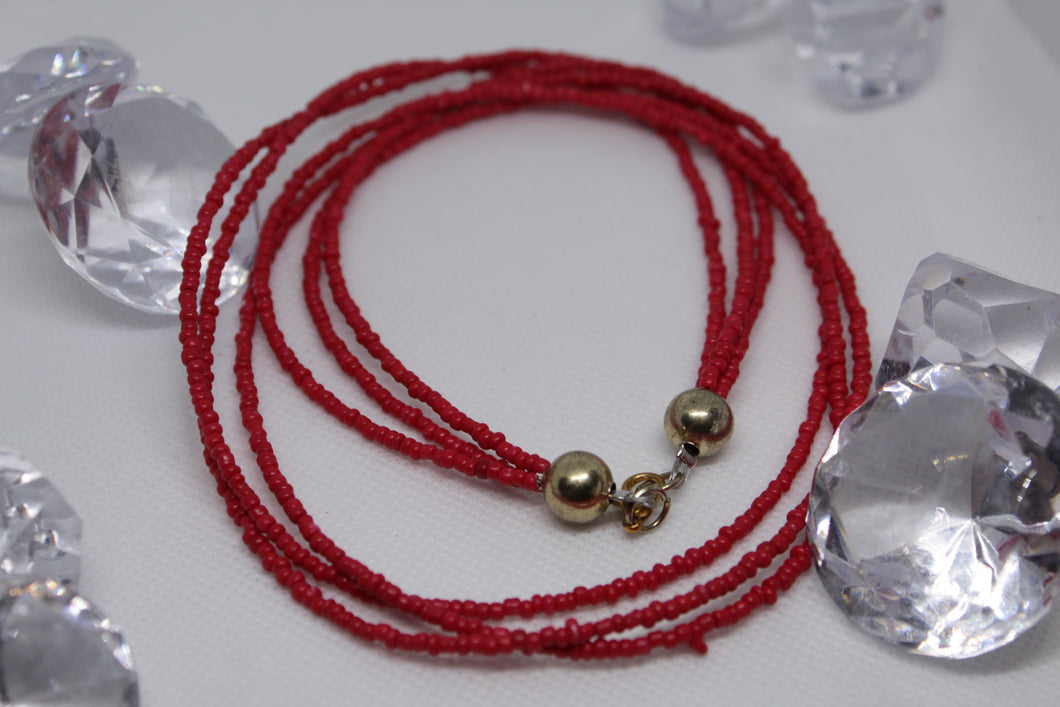 Long red necklace