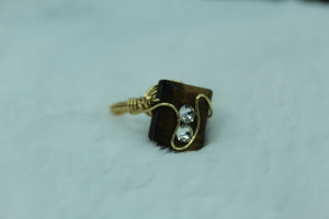 Tiger eye ring/ Swarovski