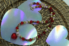 Load image into Gallery viewer, Red heart long necklace