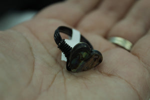 Abalone heart ring