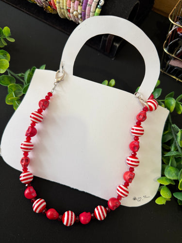 Red skull purse charm