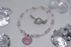 Pink heart necklace