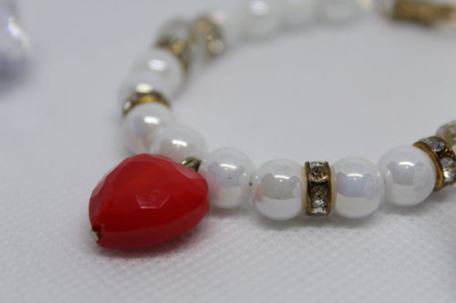 Bright red heart bracelet