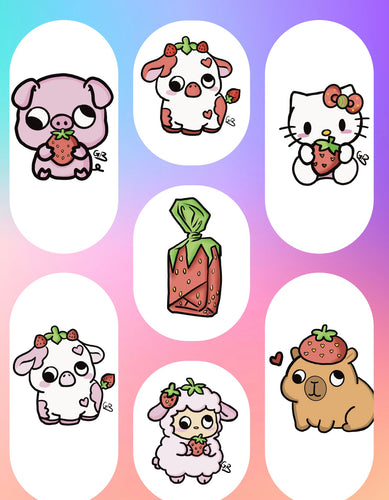 Strawberry sticker pack