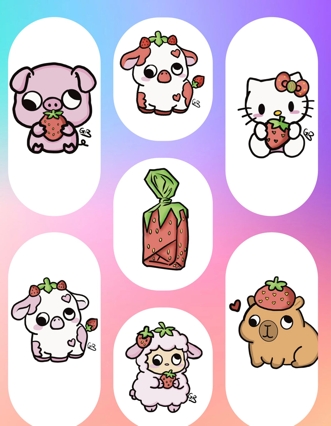 Strawberry sticker pack