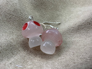 Glow in the dark mushroom earrings