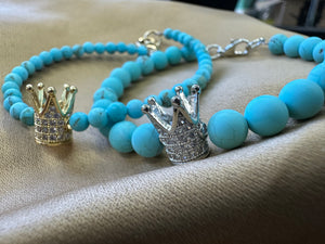 Turquoise crown bracelet