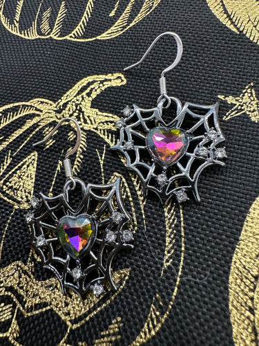 Spider web earrings