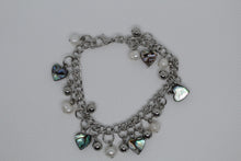 Load image into Gallery viewer, Abalone heart bangle bracelet
