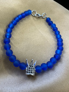 Electric blue crown bracelet