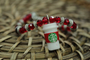 Red starbies cup bracelet