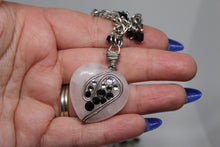 Load image into Gallery viewer, Rose quartz heart/ swarvoski necklace