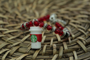 Red starbies cup bracelet