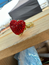 Load image into Gallery viewer, Red heart ring