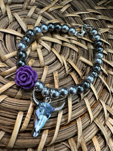 Bull rose bracelet