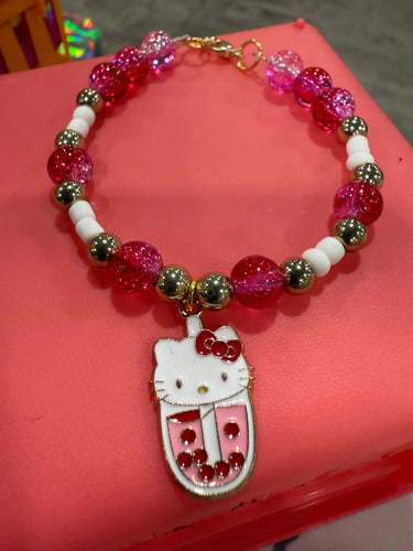 Hello kitty boba bracelets