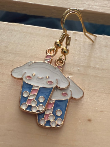 Hello kitty boba earrings