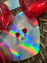 Load image into Gallery viewer, Pink/red heart earrings