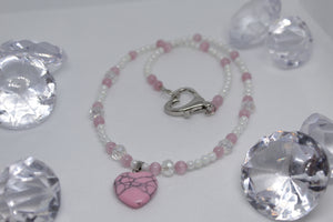 Pink heart necklace