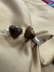 Tiger eye heart ring