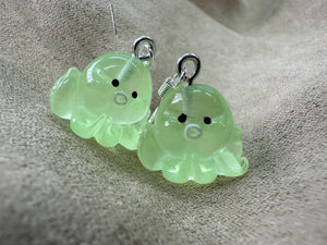 Glow in the dark octopus earrings