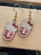 Load image into Gallery viewer, Hello kitty boba earrings