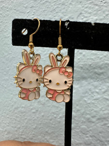 Hello kitty bunny earrings