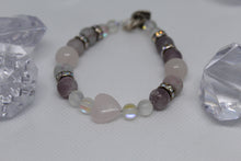 Load image into Gallery viewer, Rose quartz/ amethyst bracelet