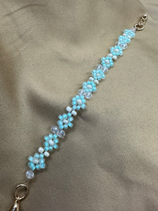 Sky blue flower bracelet