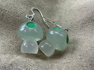 Glow in the dark mushroom earrings