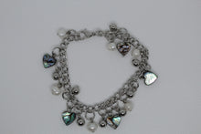 Load image into Gallery viewer, Abalone heart bangle bracelet