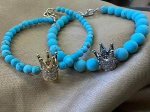 Turquoise crown bracelet